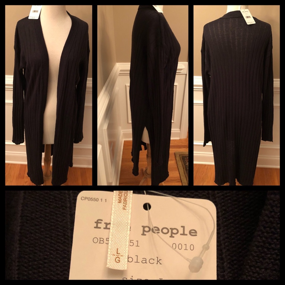 NWT Free People Ribby Rib Long Cardigan Size Large